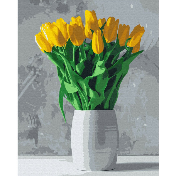 Картина за номерами 40×50. Букет жовтих тюльпанів. Brushme 2639