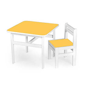 Дитячий стіл і стільчик, для дітей від 2 років, DS-SP05 жовтий