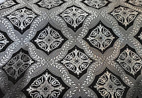 Тканина церковна Холкідон чорна зі сріблом