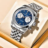 Кварцовий водонепроникний (100м) годинник з хронографом Pagani Design PD-1775 Silver-Black, фото 5