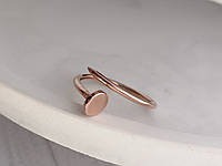 Срібна каблучка-гвоздик жіноча позолочена "Родзинка" Незвичайний перстень срібло 925 проби