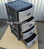 Тумбочка-комод пластиковий сірий на 4 ящики виробництво Україна, фото 10