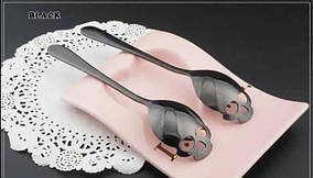 Десертний набір столових приборів - 2 лопати і виделка з нержавіючої сталі, Срібло