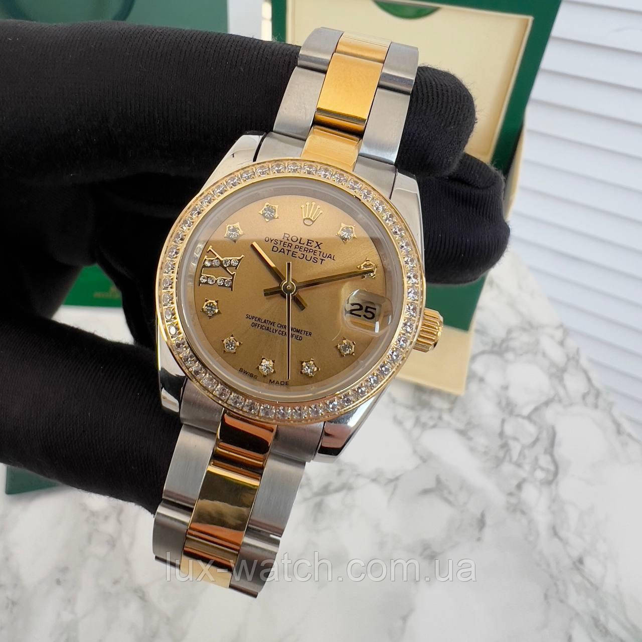 Часы Rolex Datejust 28 mm Diamond Silver-Gold