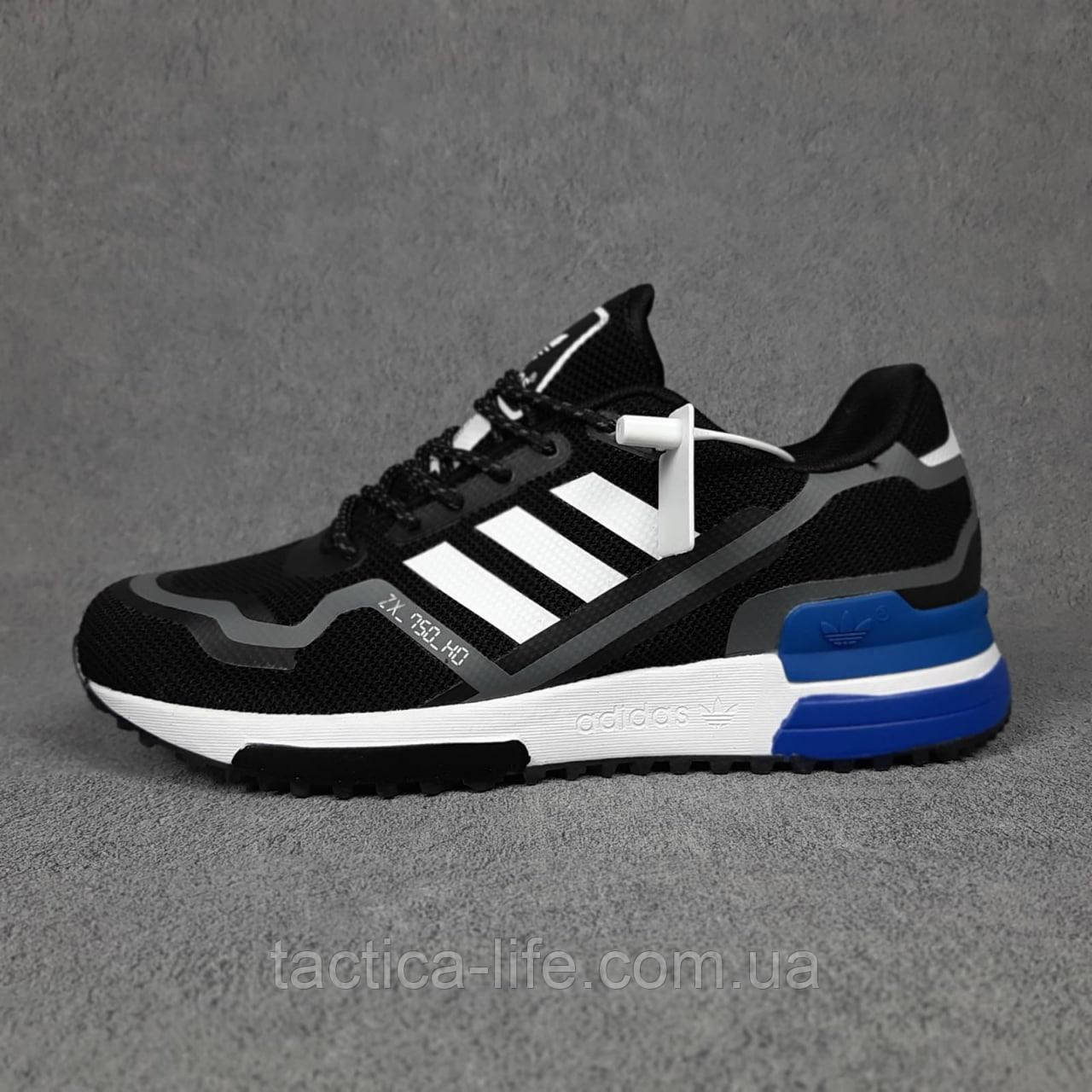 Чоловічі кросівки Adidas ZX750 HD чорні з синім|Кросівки повсякденні чоловічі весна осінь