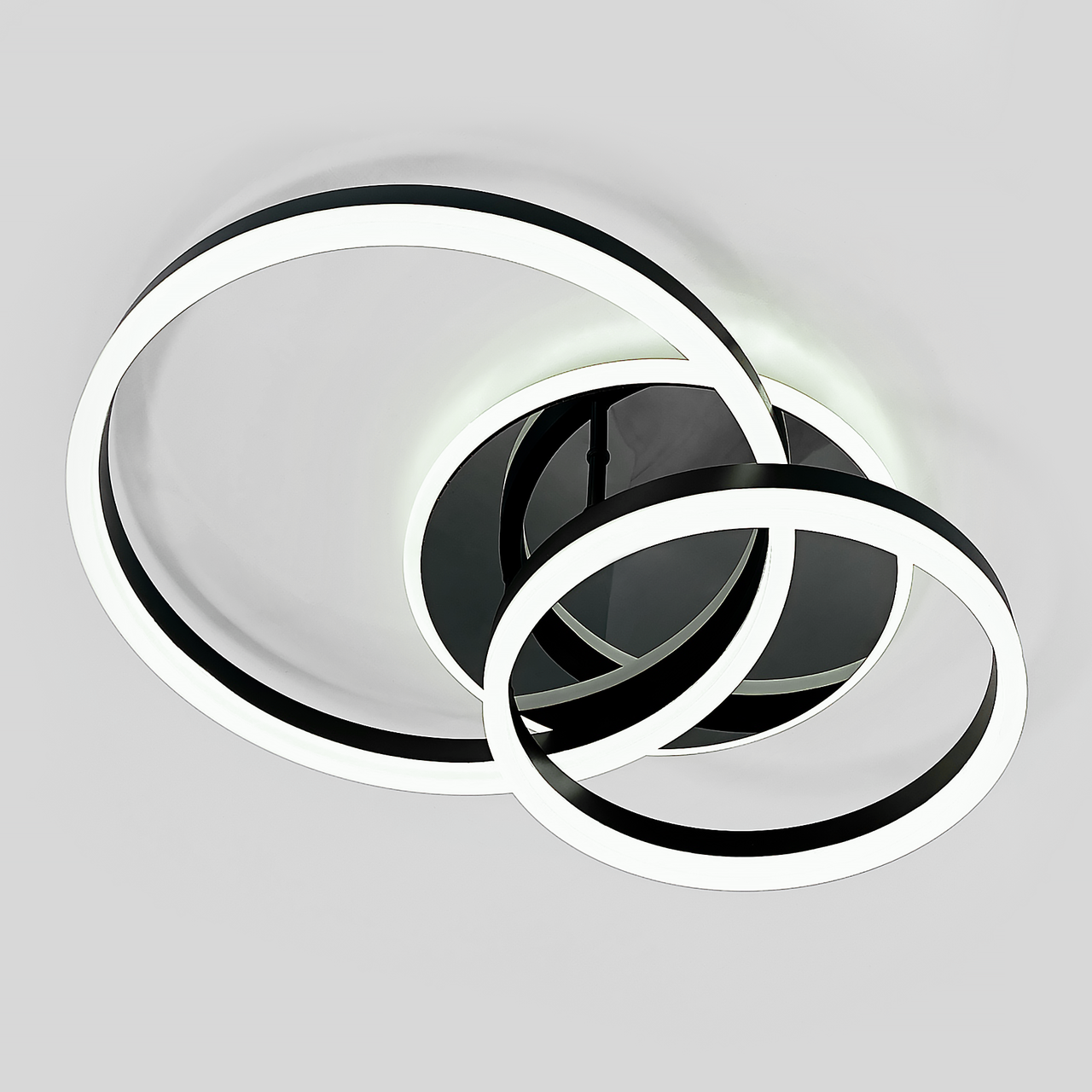Люстра Led 65 Вт два кільця чорний корпус (5218-30*40 Bk)