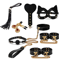 Бдсм атрибуты 8 шт набор для фиксации бдсм набор бдмс Наручники и кандалы для ног кляп садо мазо набор
