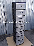Комод пластиковий на 8 ящиків сірий, фото 5