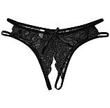 Женские белые эротические трусики, кружевные трусики для интима с доступом, трусики-стринги с вырезом, фото 4