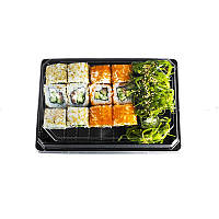 Бокс для суші чорний з прозорою кр. 332