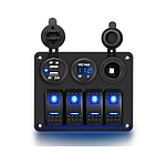 Багатофункціональна панель 4+3, вольтметр, 2USB, гніздо 12В, 4 перемикачі