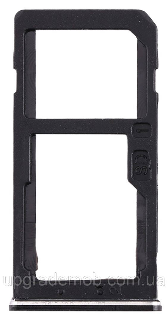 Тримач Sim-карти та карти пам'яті Nokia 6 Dual Sim чорний на дві Sim-карти, фото 1