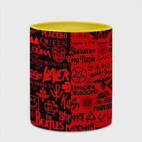 Кружка с принтом «Логотипы рок групп rock» (цвет чашки на выбор)