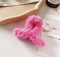 Шпилька-крабик для волосся хутряна, барбі міні