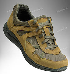 Демісезонні тактичні кросівки / шкіряне військове взуття демі APACHE (khaki)
