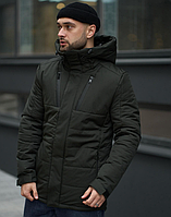 Мужская куртка Хаки XL, зимняя куртка с капюшоном, теплый пуховик на зиму TRICON