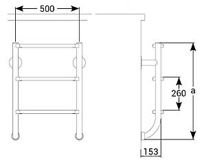 Сходи для басейну Hayward IDP3 (3 сходинки), з двох частин, AISI-316, фото 2