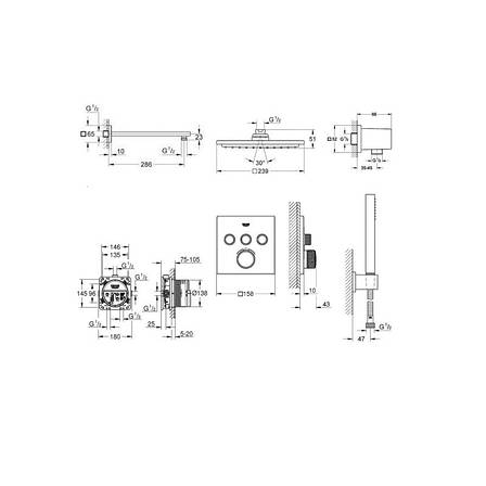 Набір для душу/ванни прихованого монтажу Grohe SmartControl (34506SC2), фото 3