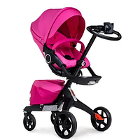 Дитяча коляска DSLand Xplory V8 2в1 Pink (Рожева) Прогулянковий блок + люлька