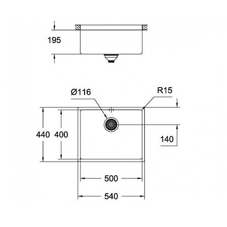 Кухонна мийка K700U Grohe EX Sink (31574GN0), фото 3