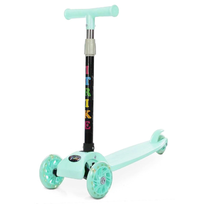 Дитячий Самокат, триколісний самокат для дітей, самокат з колесами, що світяться, блакитний (ER3-026)