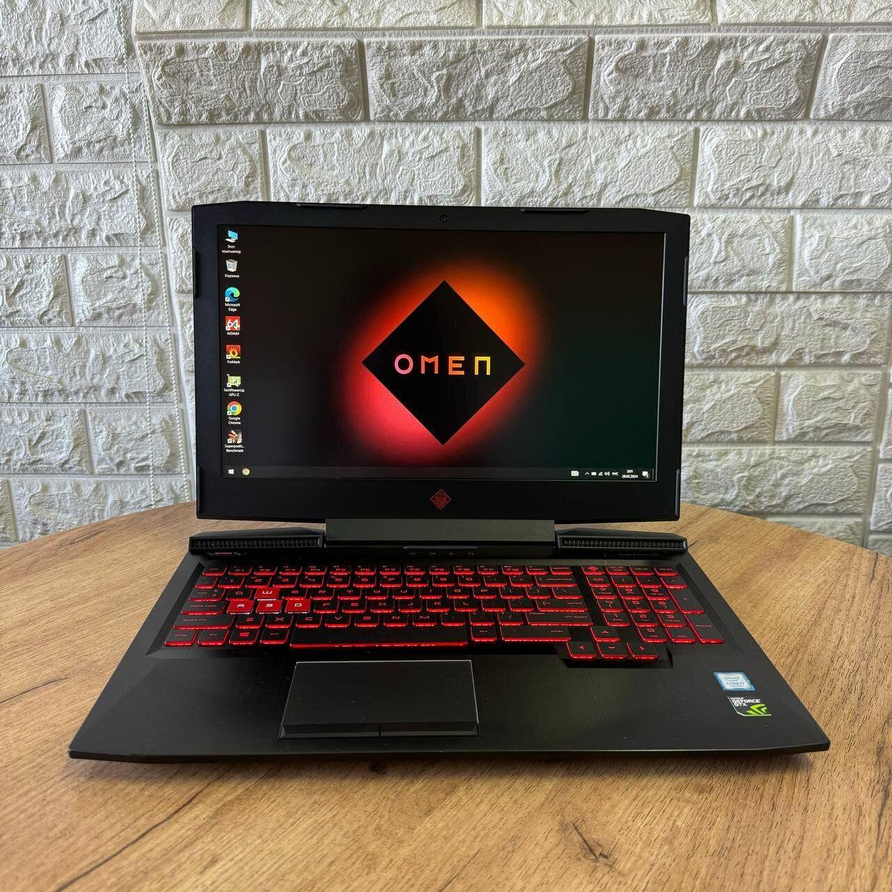 Б/в Ігровий ноутбук HP Omen 15-CE018DX 15.6" 1920x1080| i7-7700HQ| 8GB RAM| 128GB SSD+1000GB HDD| GTX 1050 4GB