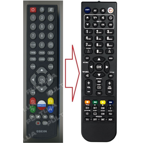 Пульт для cпутникового тюнера TRICOLOR GS8306 (аналог), фото 1