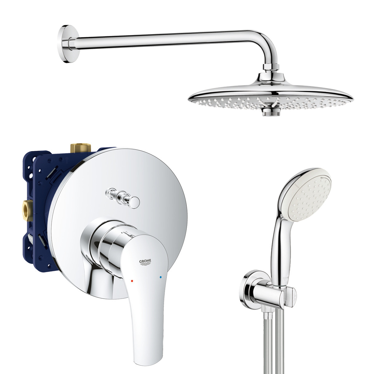 Душова система прихованого монтажу Grohe Grohtherm SmartControl з хромованим змішувачем (UA34614SC4)