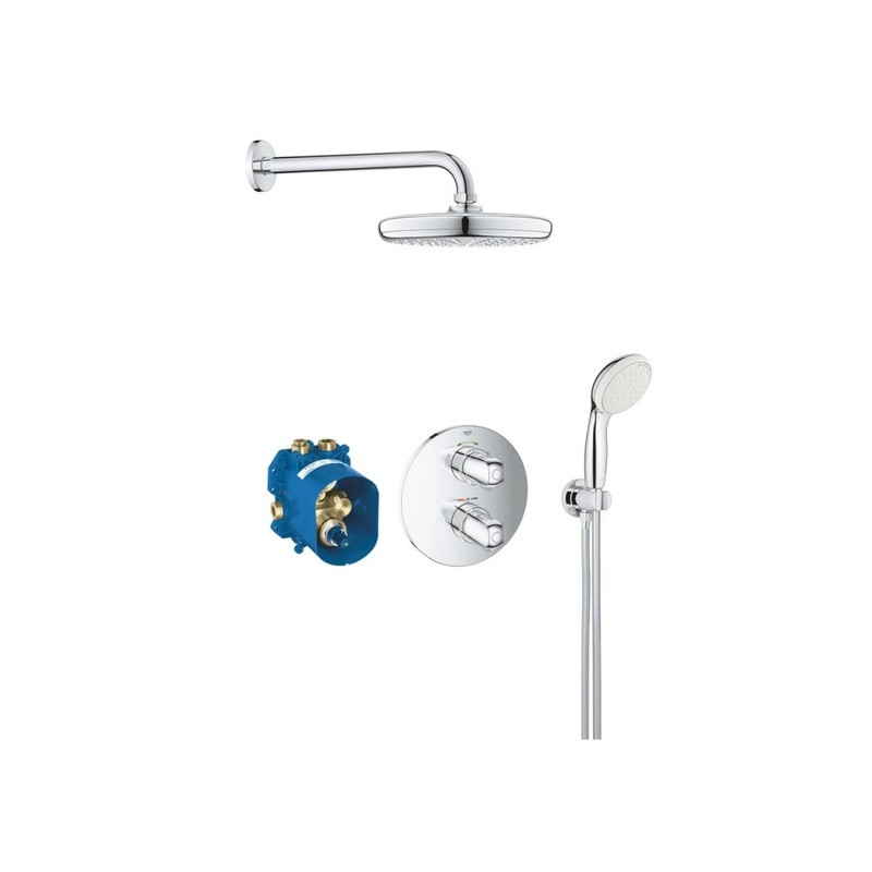 Душова система Grohe Grohtherm 1000 з термостатом і круглим душем Tempesta 210 (34614001)