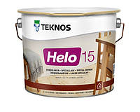 Износостойкий матовая лак для внутренних и наружных деревянных поверхностей TEKNOS Helo 15, 2.7 л