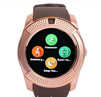 Bluetooth Смарт часы, Smart Watch V8 черные, Умные часы с блютуз и сим картой, Ударопрочные часы-телефон, в!