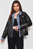 Куртка женская из экокожи черного цвета 175185T Бесплатная доставка