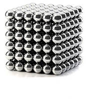 Магнітний конструктор-головоломка Неокуб / NeoCube 216 кульок по 5 мм, колір-сільвер! Salee