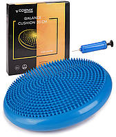 Балансировочная подушка-диск Cornix 33 см (сенсомоторная) массажная Blue