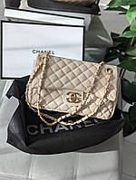 Сумка женская клатч Chanel средний Шанель молочный