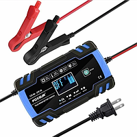 Зарядное устройство для автомобильного аккумулятора Foxsur 12V-24V 8A (Синий)