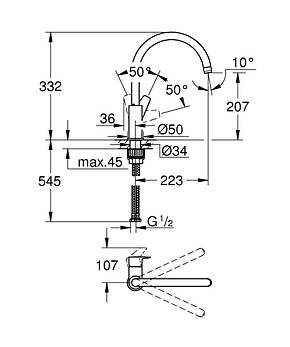 Змішувач для кухні Grohe BauEdge New (31233001), фото 3