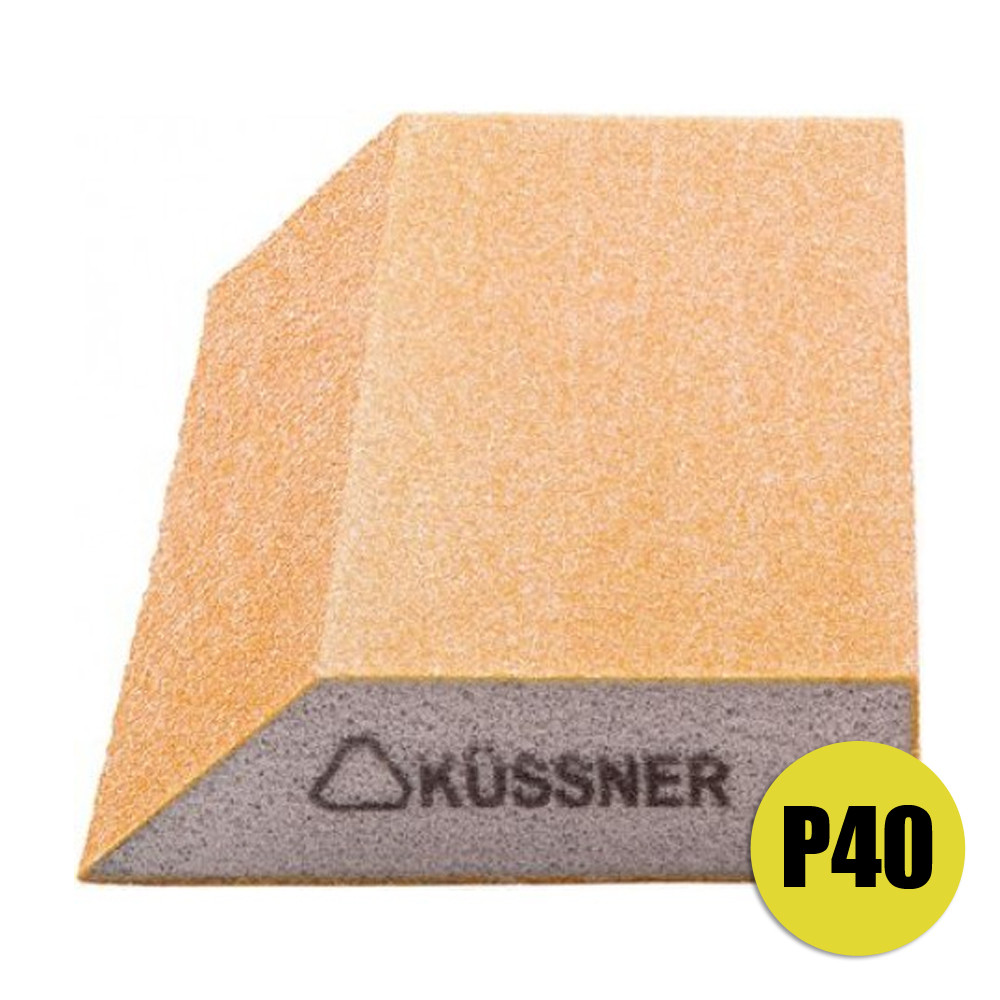 Шліфувальний брусок трапеція губка Kussner Soft P40 еластичний 125x90x25