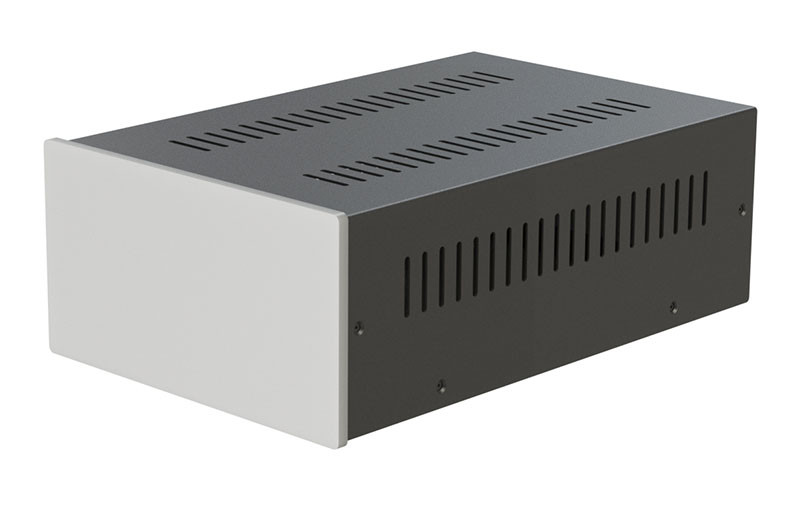 Корпус металлический MiBox с алюминиевой панелью MB-22 (Ш170 Г265 В90) черный, RAL9005(Black textured) - фото 1 - id-p2121346583