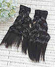 Волосся для ляльок 25 см 1 кіска хвилясті колір чорний