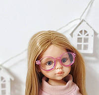 Очки для кукол Паола пластиковая оправа розовые