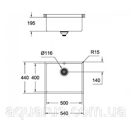 Кухонна мийка K700U Grohe EX Sink (31574GN0), фото 3