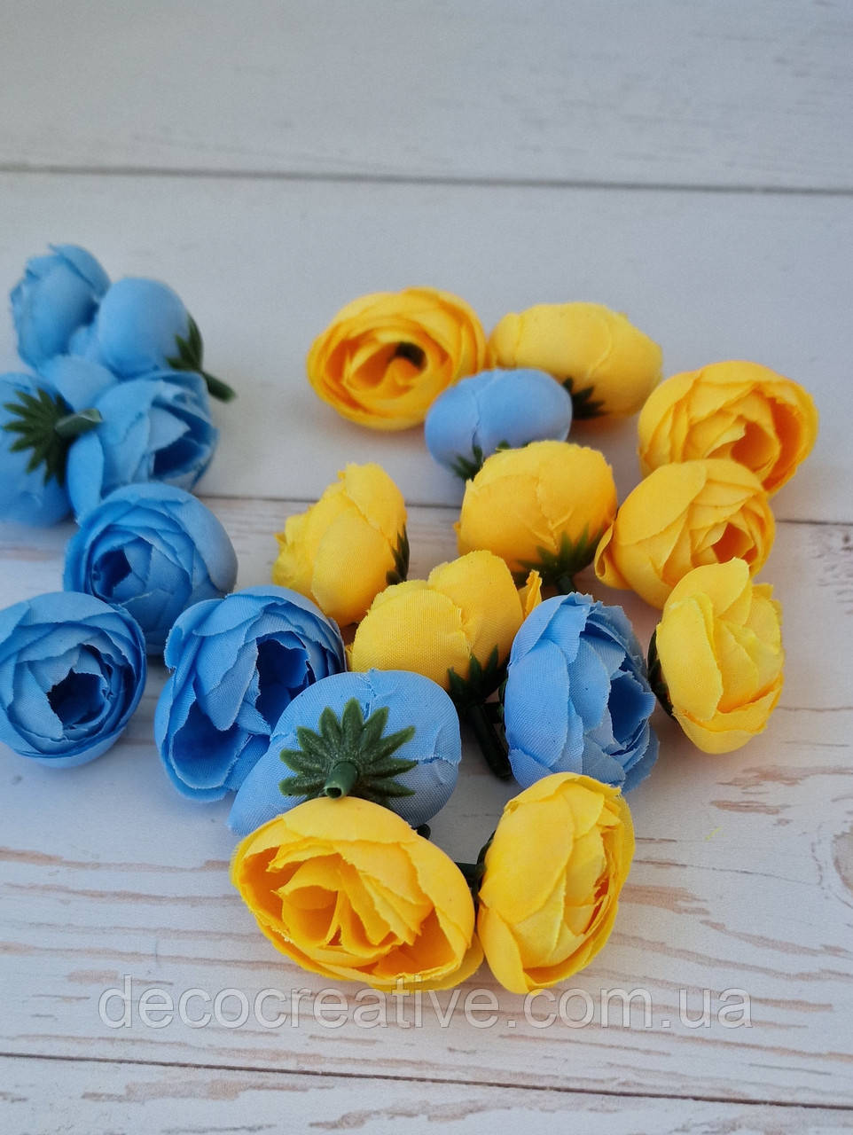 Головки квітів ранянкулюсу 3 см колір блакитний волошки