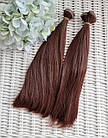 Волосся для ляльок 25 см 1 темно-коричневий відтінок червоне дерево