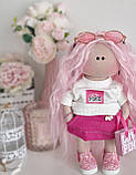 Набір для самостійного пошиття інтер'єрної ляльки в рожевій яскравій гамі, фото 2