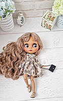 Кукла Блайз Blythe 30см в одежде шанель шарнирная шикарные волосы