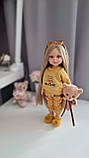 Туфлі для ляльок 5 см, колір жовто-гірчичний із помпошками, фото 2