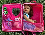 Сумка-переноска для ляльок яскравий рожевий колір одноріжки, фото 3