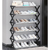 Полиця для взуття складана Shoe Rack 6 полиць Збірні стелажі для взуття передпокою