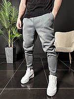 Серые мужские спортивные утепленные штаны.12-189 высокое качество